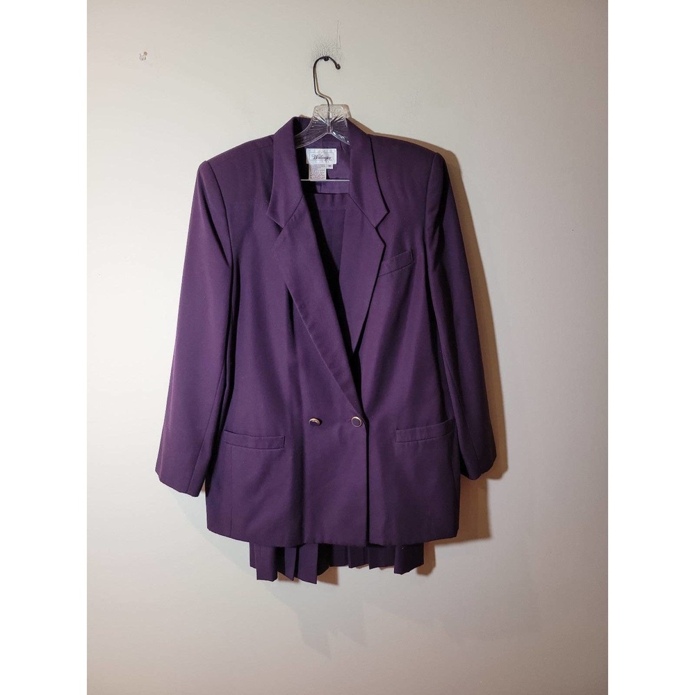 Worthington women's purple Pleated skirt suit size 16